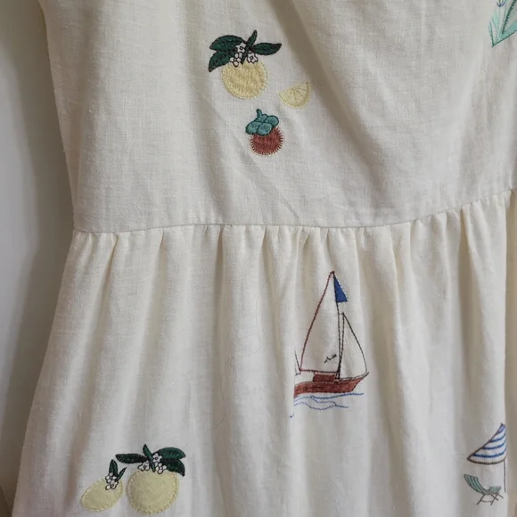 Embroidered Cream Sundress - Picture 4 of 16